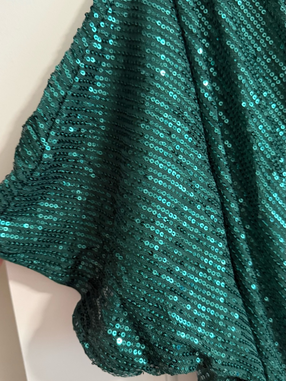 NWT Grace Karin Emerald Green Sequin One Shoulder Cocktail Dress L - Picture 6 of 12